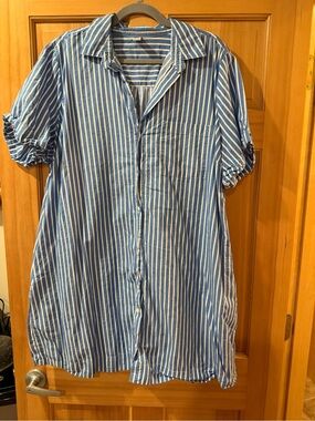 Old Navy Blue and White Striped Mini Dress